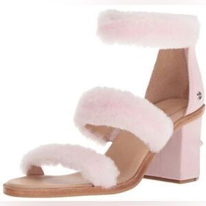Ugg Del Rey Block Heel Soft Pink Fluff Heels